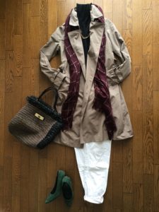 シンプルな冬の定番服をおしゃれに変えるストールを取り入れたコーディネート