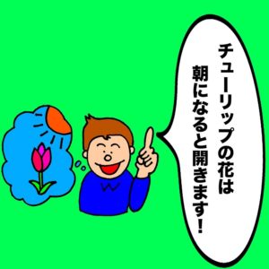 パパ芸人タケトの育児漫画＿子どもならではの可愛い解答①チューリップの花は朝になると開きます！
