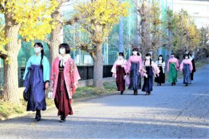 佐倉東高校着物登校日-登校風景