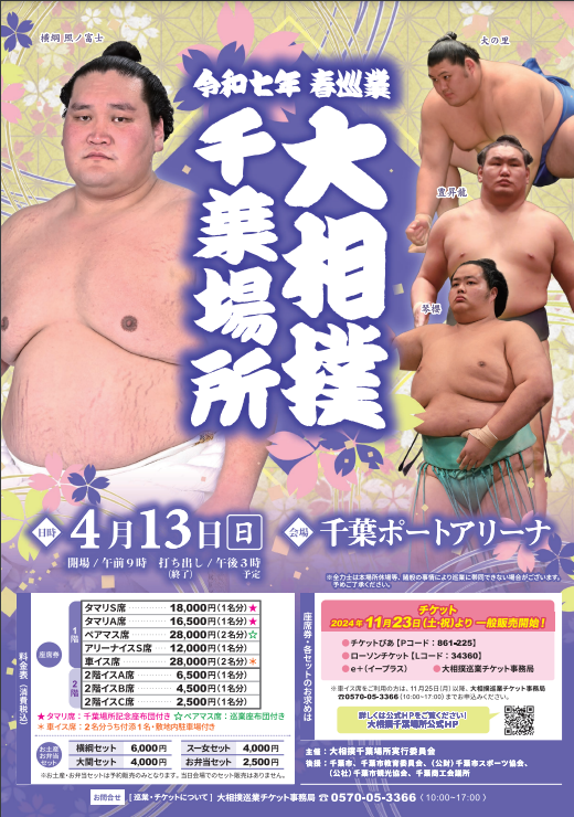 大相撲春巡業千葉場所 2025年4月13日 向正面2列2番ペアマス席